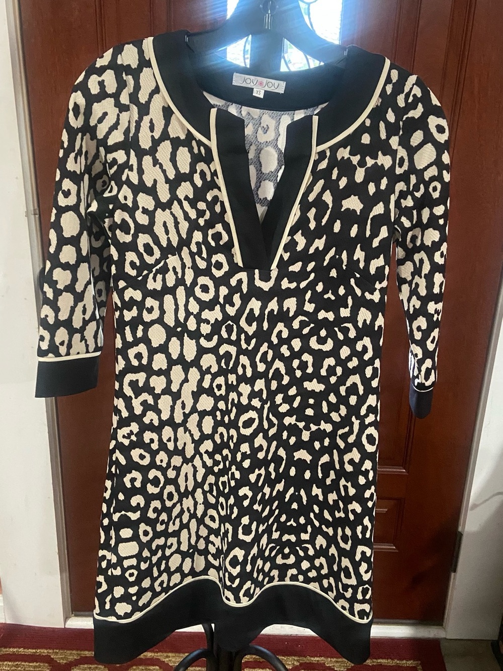 JoyJoy Black & Cream Animal Print Dress